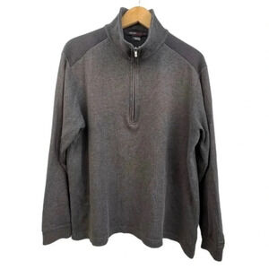 Tiger‎ Woods Collection Men’s L Quarter Zip Sweater Brown Pullover with Flaws​​​